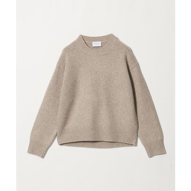 5G ウール カシミヤ クルーネック ニット （BEIGE）
