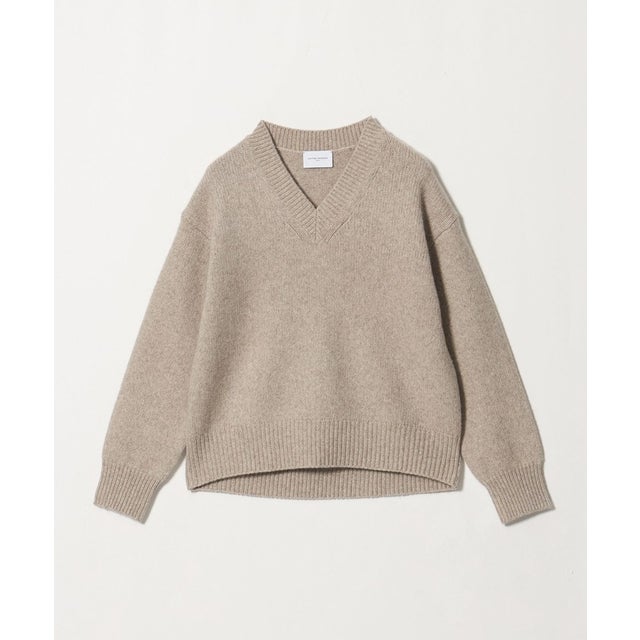 5G ウール カシミヤ Vネック ニット （BEIGE）
