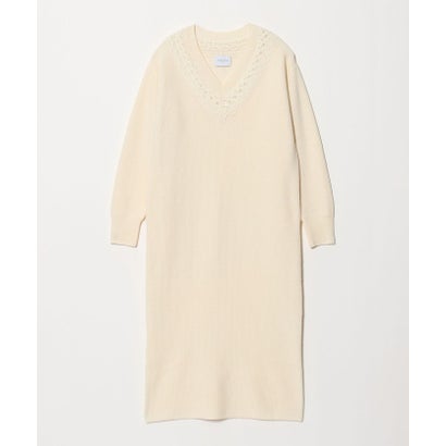 UWSC AZE V/N KNIT OP （OFF WHITE）｜詳細画像
