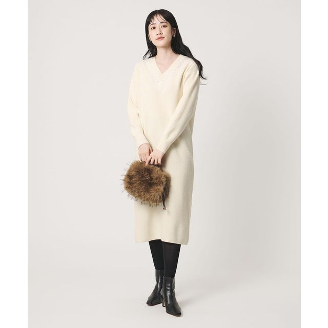 UWSC AZE V/N KNIT OP （OFF WHITE）