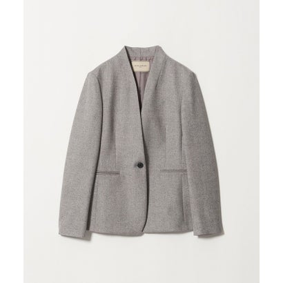 ユナイテッドアローズ UNITED ARROWS クラス ツイード ノーカラー ジャケット （LT.GRAY）｜詳細画像