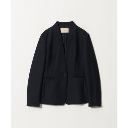 ユナイテッドアローズ UNITED ARROWS クラス ツイード ノーカラー ジャケット （NAVY）｜詳細画像