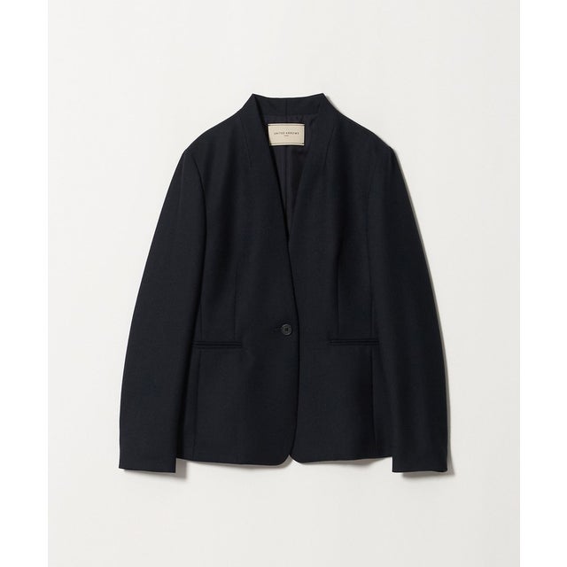 クラス ツイード ノーカラー ジャケット （NAVY）