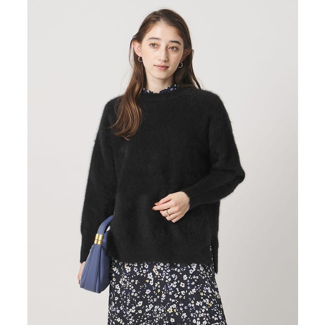 フォックスカシミヤ クルーネック ニット （BLACK）