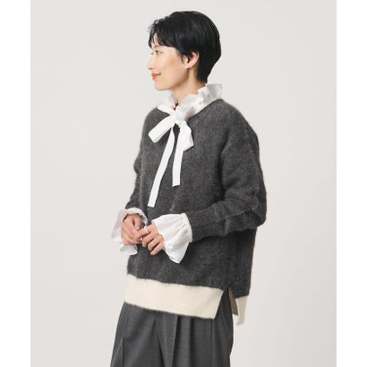 ユナイテッドアローズ UNITED ARROWS フォックスカシミヤ スパンコール クルーネック ニット （DK.GRAY）｜詳細画像