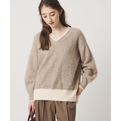 ユナイテッドアローズ UNITED ARROWS フォックスカシミヤ スパンコール Vネック ニット （DK.GRAY）｜詳細画像