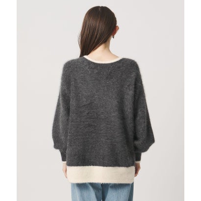 ユナイテッドアローズ UNITED ARROWS フォックスカシミヤ スパンコール Vネック ニット （DK.GRAY）｜詳細画像