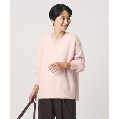 ユナイテッドアローズ UNITED ARROWS フォックスカシミヤ スパンコール Vネック ニット （LT.PINK）｜詳細画像