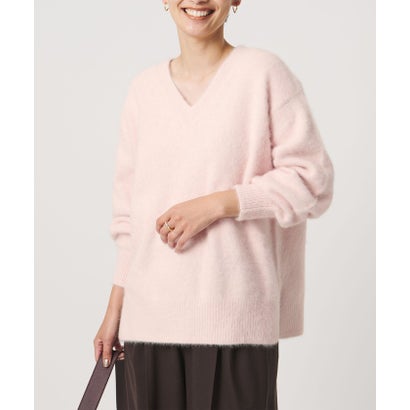 ユナイテッドアローズ UNITED ARROWS フォックスカシミヤ スパンコール Vネック ニット （LT.PINK）｜詳細画像