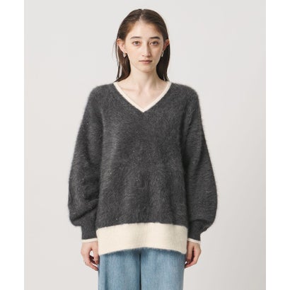ユナイテッドアローズ UNITED ARROWS フォックスカシミヤ スパンコール Vネック ニット （LT.PINK）｜詳細画像