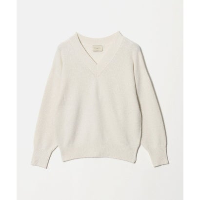ユナイテッドアローズ UNITED ARROWS フォックス ウール ラメ Vネック ニット （OFF WHITE）｜詳細画像