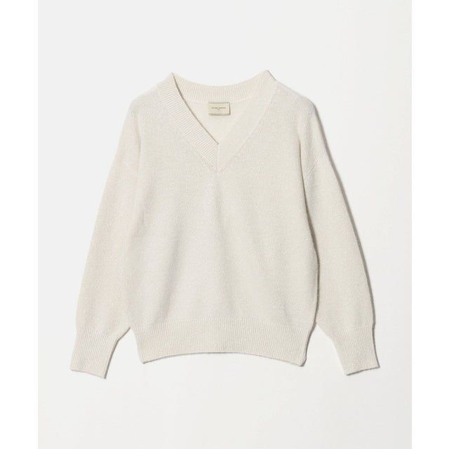 フォックス ウール ラメ Vネック ニット （OFF WHITE）