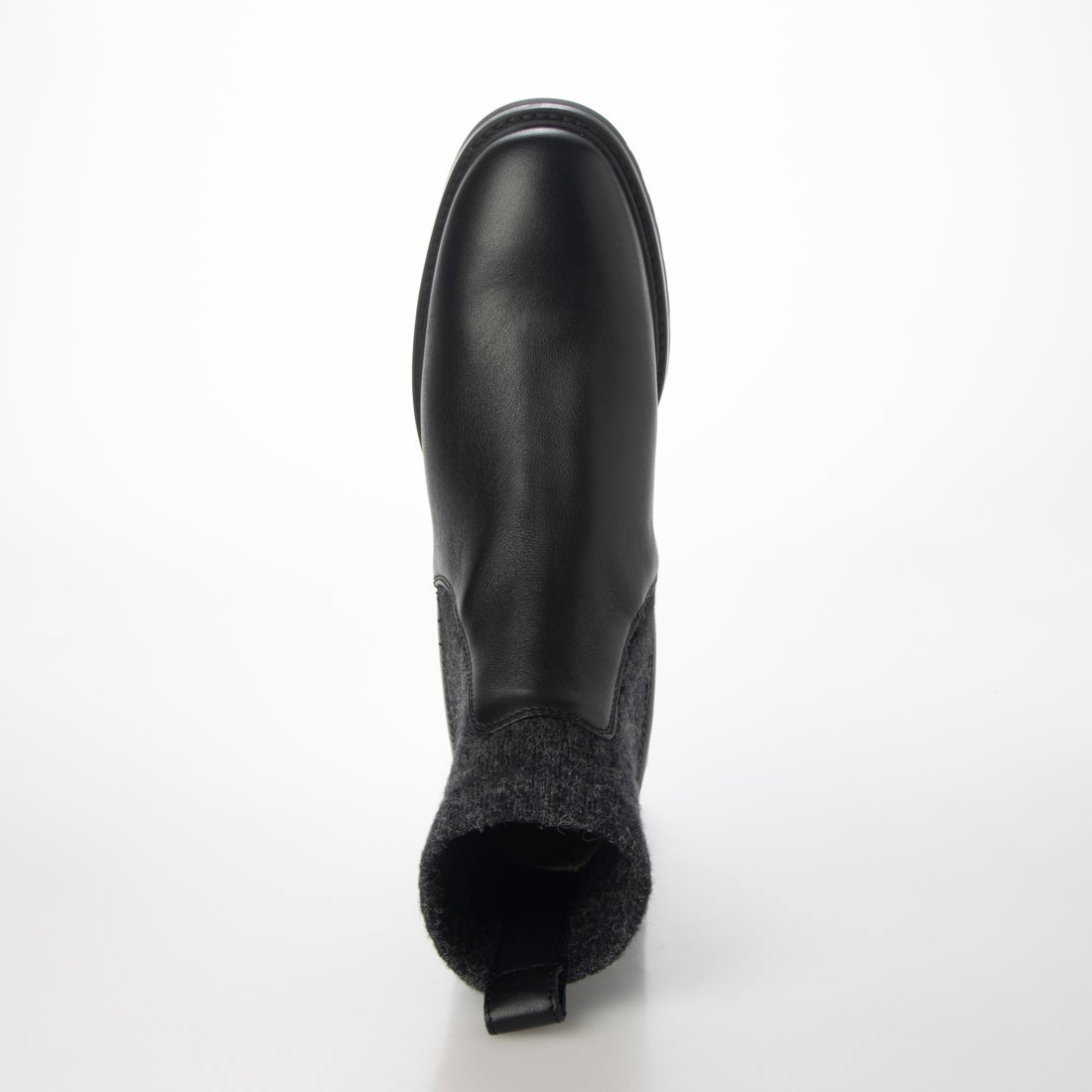 ウニサ UNISA リブニットショートブーツ （ブラック） -靴 