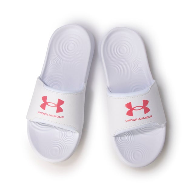 レディース シャワーサンダル UAイグナイト セレクト 3027222 （White / White / Super Pink）