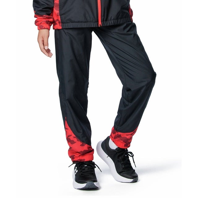 /キッズ/UA TRICOT LINED PRINT WOVEN PANTS （Black / Racer Red / White）