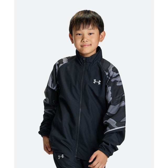 /キッズ/UA TRICOT PRINT WOVEN FULL-ZIP JACKET （Black /  /）