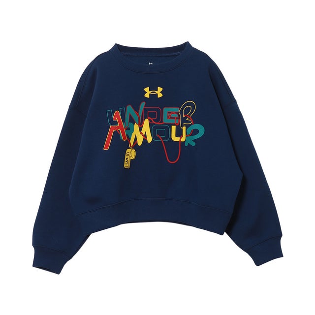 ジュニア スウェットトレーナー UAライバルフリース グラフィック クルー 6017055 （Blackout Navy /  /）