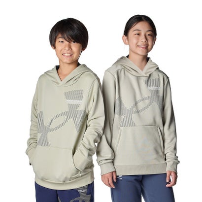 アンダーアーマー UNDER ARMOUR アンダーアーマー/キッズ/UA TECH TERRY SUPER BIG LOGO HOODIE （Khaki Base / Midnight Navy / White）｜詳細画像