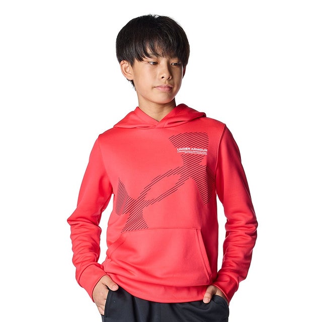 /キッズ/UA TECH TERRY SUPER BIG LOGO HOODIE （Lava Red / Black / White）