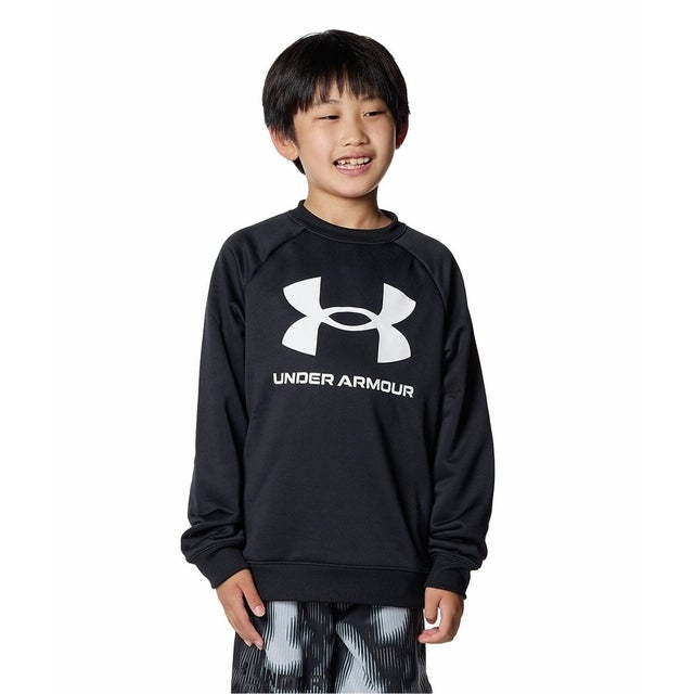 /キッズ/UA TECH TERRY LOGO CREW （Black /  / White）