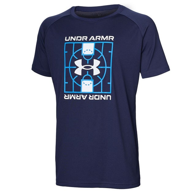 /キッズ/UA Tech Logo Short Sleeve T-Shirt （Midnight Navy /  /）