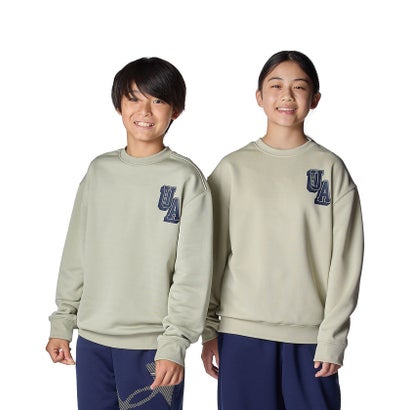 アンダーアーマー UNDER ARMOUR アンダーアーマー/キッズ/UA TECH TERRY OVERSIZED COLLEGE CREST LOGO CREW （Khaki Base /  / Midnight Navy）｜詳細画像