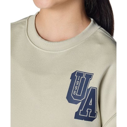 アンダーアーマー UNDER ARMOUR アンダーアーマー/キッズ/UA TECH TERRY OVERSIZED COLLEGE CREST LOGO CREW （Khaki Base /  / Midnight Navy）｜詳細画像
