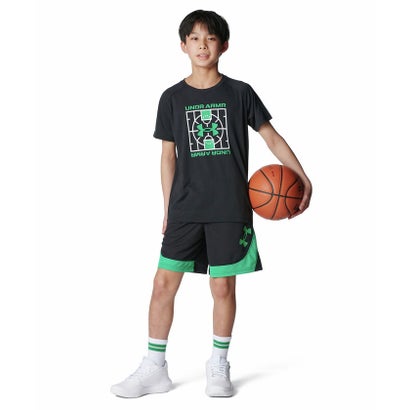 アンダーアーマー UNDER ARMOUR アンダーアーマー/キッズ/UA Baseline Shorts （Black /  / Tidal Green）｜詳細画像