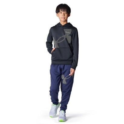 アンダーアーマー UNDER ARMOUR アンダーアーマー/キッズ/UA TECH TERRY SUPER BIG LOGO HOODIE （Black / Khaki Base / White）｜詳細画像