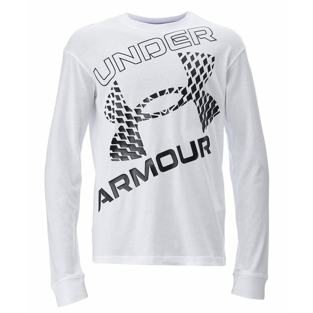/キッズ/UA SUPER BIG LOGO LONG SLEEVE T-SHIRT （White /  / Black）
