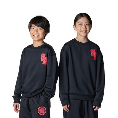 アンダーアーマー UNDER ARMOUR アンダーアーマー/キッズ/UA TECH TERRY OVERSIZED COLLEGE CREST LOGO CREW （Black /  / Racer Red）｜詳細画像