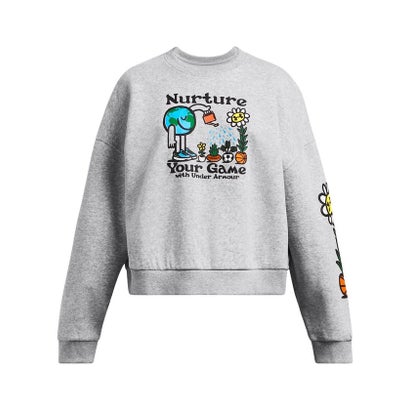 アンダーアーマー UNDER ARMOUR アンダーアーマー/キッズ/UA RIVAL FLEECE OVERSIZE NOVELTY CREW （Mod Gray Light Heather /  / Black）｜詳細画像