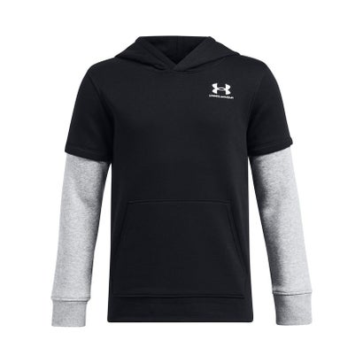 アンダーアーマー UNDER ARMOUR アンダーアーマー/キッズ/UA ICON FLEECE JERSEY HOODIE （Black / Mod Gray Light Heather / White）｜詳細画像
