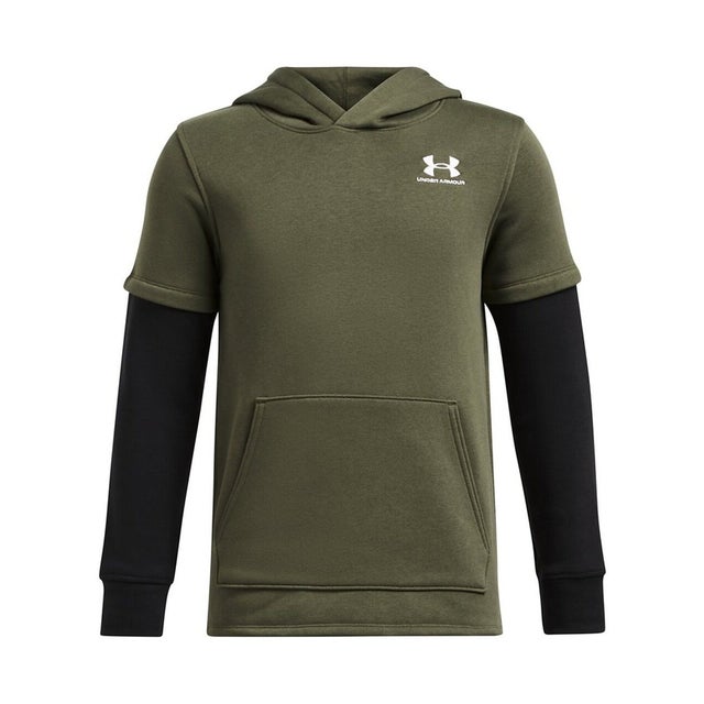/キッズ/UA ICON FLEECE JERSEY HOODIE （Marine OD Green / Black / White）
