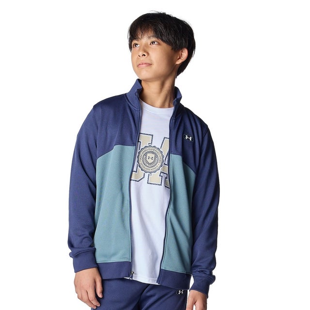 /キッズ/UA TRACK JACKET （Washed Navy / Jasper Blue / White）