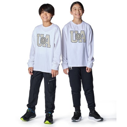 アンダーアーマー UNDER ARMOUR アンダーアーマー/キッズ/UA PERFORMANCE COTTON VARSITY LOGO LONG SLEEVE T-SHIRT （White /  / Khaki Base）｜詳細画像