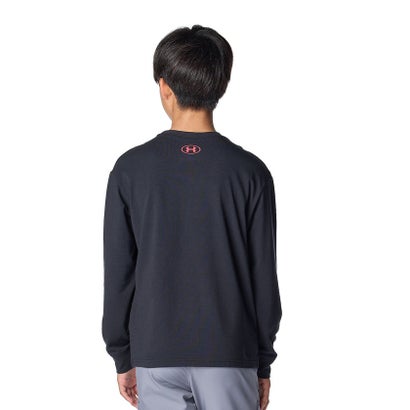 アンダーアーマー UNDER ARMOUR アンダーアーマー/キッズ/UA PERFORMANCE COTTON VARSITY LOGO LONG SLEEVE T-SHIRT （Black /  / Mod Gray）｜詳細画像