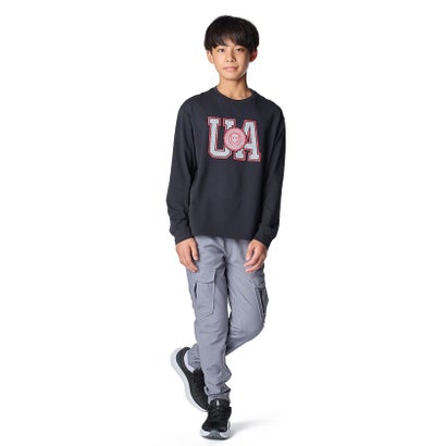 アンダーアーマー UNDER ARMOUR アンダーアーマー/キッズ/UA PERFORMANCE COTTON VARSITY LOGO LONG SLEEVE T-SHIRT （Black /  / Mod Gray）｜詳細画像