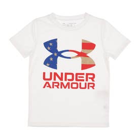 ジュニア 半袖機能Tシャツ UA TECH FLAG LOGO SHORT SLEEVE 1371812 （ホワイト）