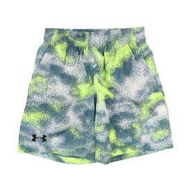 ジュニア ショーツ UA Woven Printed Shorts 1377263 （Lime Surge / Gray Mist / Black）