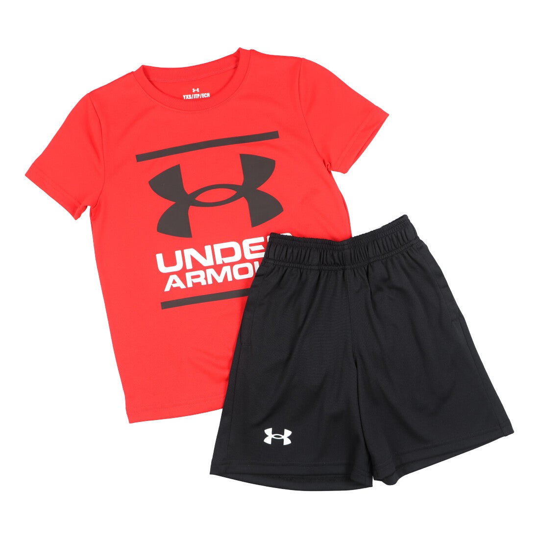 アンダーアーマー UNDER ARMOUR ジュニア Tシャツハーフパンツセット UA TECH SHORT SLEEVE TSHORTS  1378275 （Red Black Black） -靴＆ファッション通販 ロコンド〜自宅で試着、気軽に返品