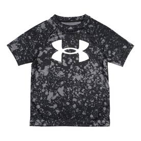 ジュニア 半袖機能Tシャツ UAテック ビッグロゴプリント ショートスリーブTシャツ 1363278 （Black / / White）
