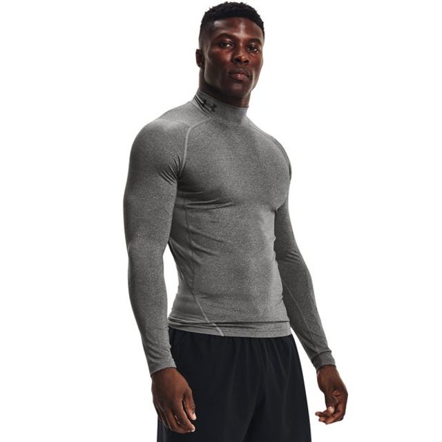 UA HG Armour Comp Mock LS （Carbon Heather /  / Black）