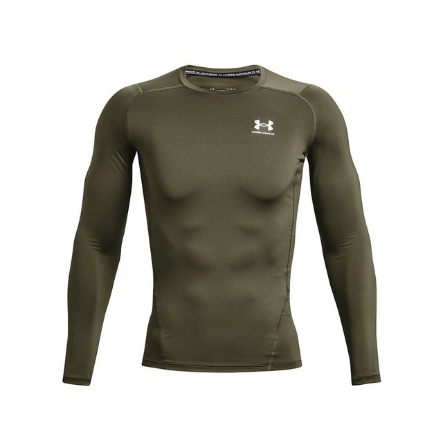 /メンズ/UA HEATGEAR ARMOUR COMPRESSION LONG SLEEVE SHIRT （Marine OD Green /  / White）