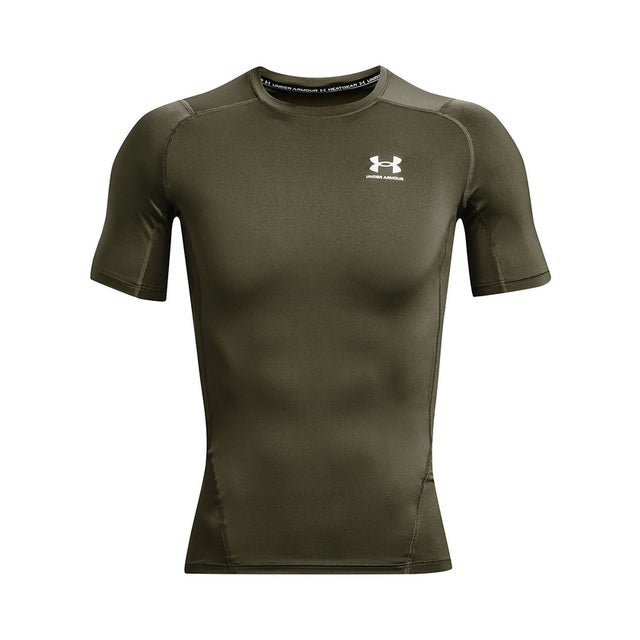 /メンズ/UA HEATGEAR ARMOUR COMPRESSION SHORT SLEEVE SHIRT （Marine OD Green /  / White）