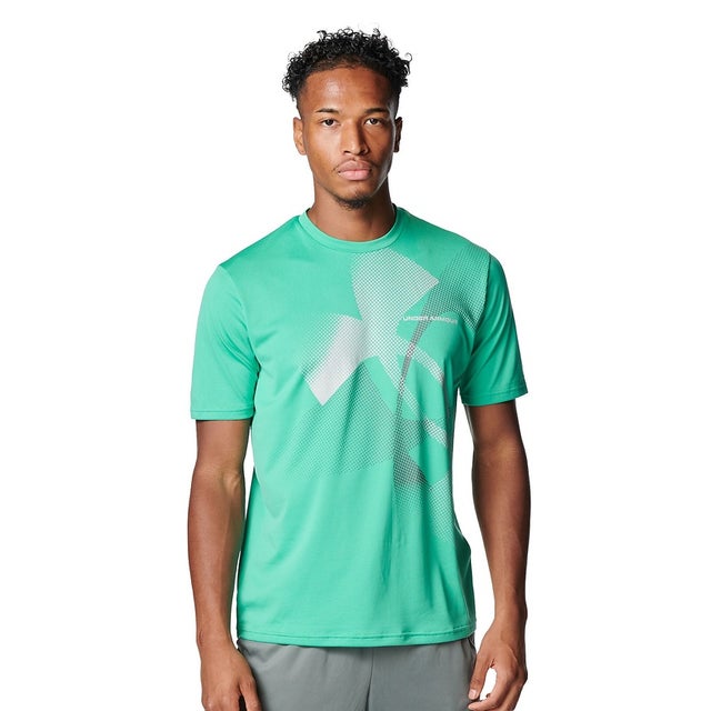 /メンズ/UA TECH XL LOGO SHORT SLEEVE T-SHIRT （Green Mode /  /）