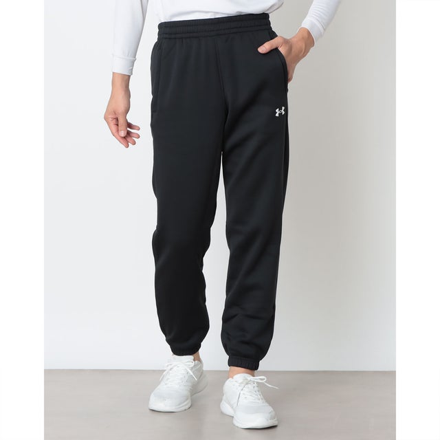 メンズ スウェットロングパンツ UAアーマーフリース ジョガーパンツ 6013724 （Black /  / White）