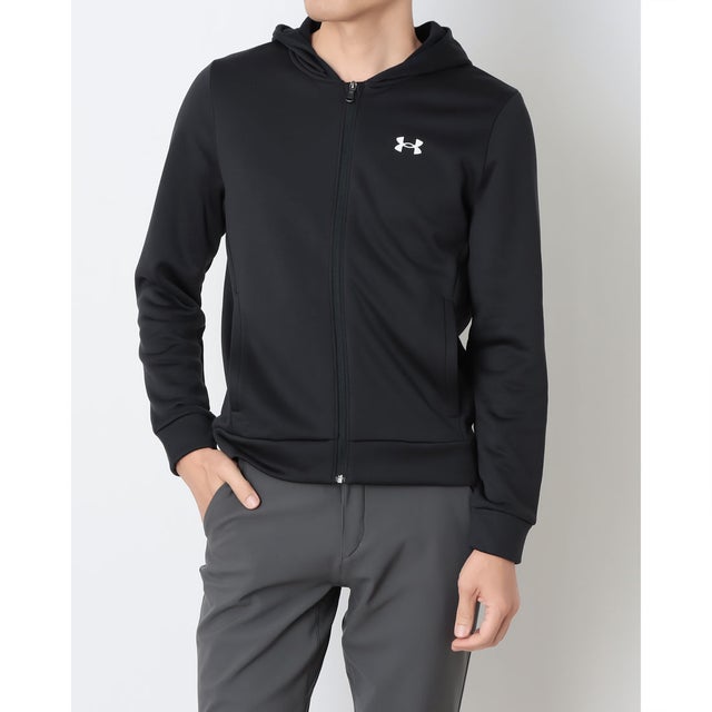 メンズ スウェットフルジップ UAアーマーフリース フルジップ フーディー 6013727 （Black /  / White）