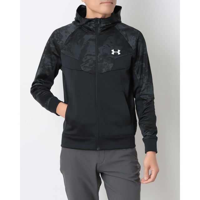 メンズ スウェットフルジップ UAアーマーフリース カモ フルジップ フーディー 6016734 （Black /  /）