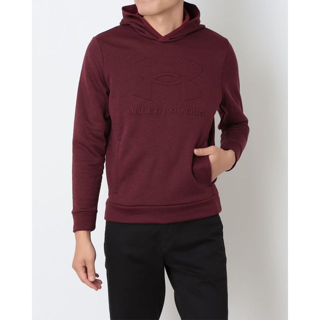 メンズ スウェットパーカー UAアーマーフリース エンボス フーディー 6013732 （Vintage Maroon）